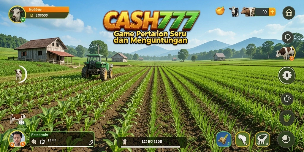 Tampilan permainan <strong>CASH777</strong> yang menarik dan menawan di kebun virtual.