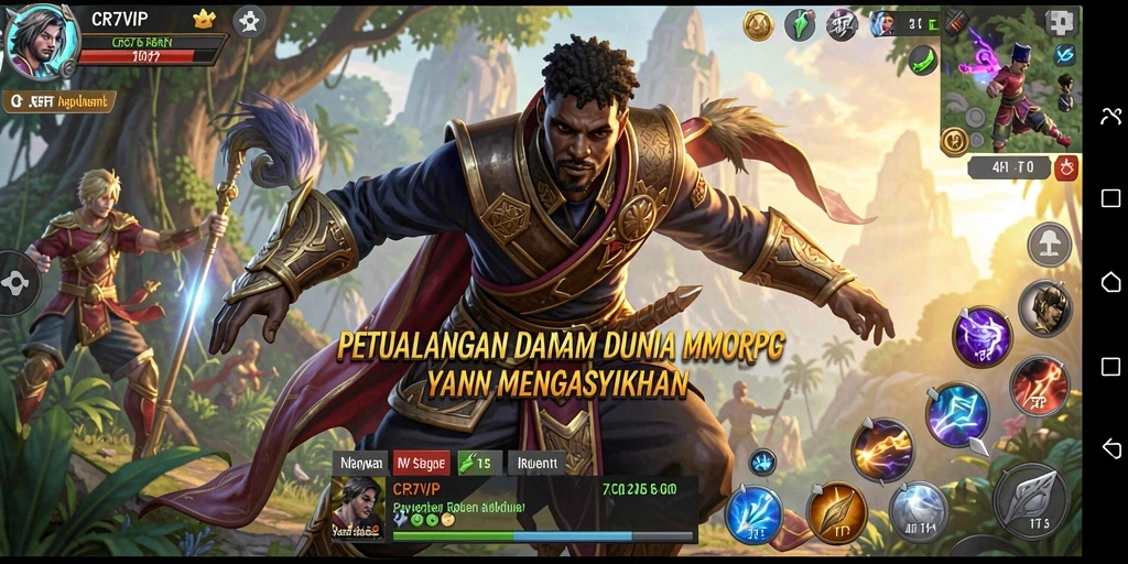 Tampilan penuh aksi dari gameplay CR7VIP dalam dunia MMORPG.
