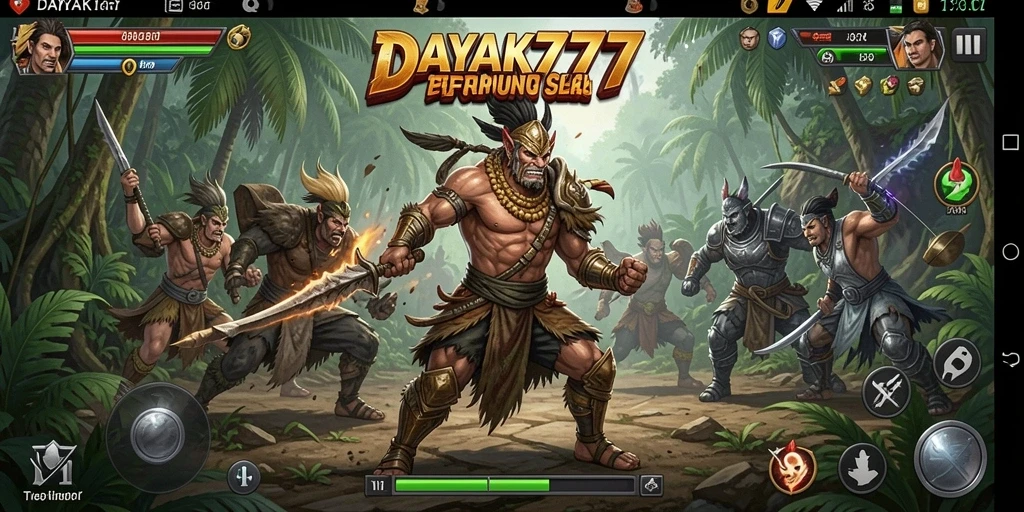 Screenshot menunjukkan aksi pertarungan yang menegangkan di DAYAK777.