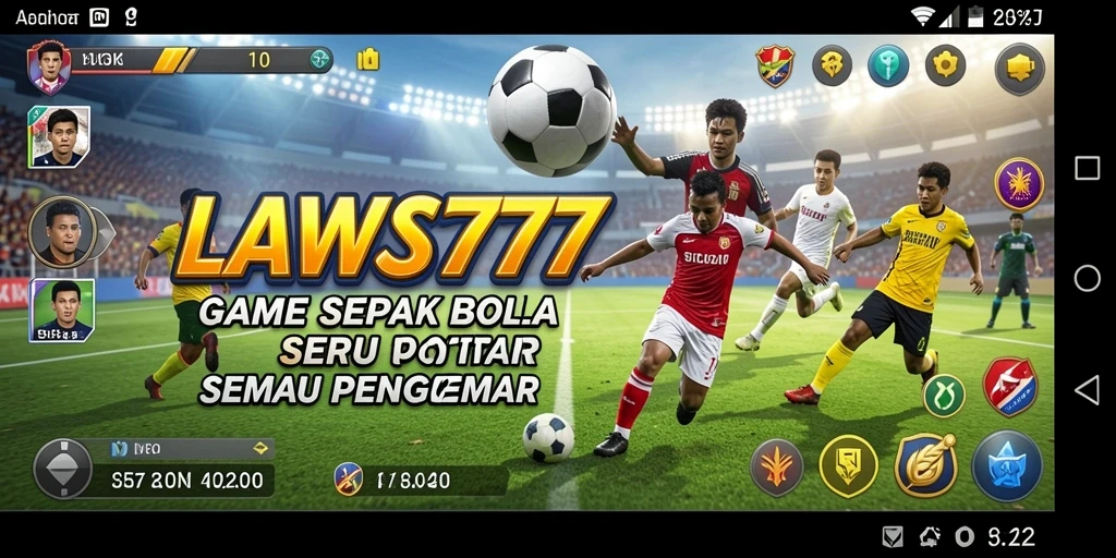 Gambaran gameplay seru di LAWAS777 dengan aksi sepak bola yang mendebarkan.