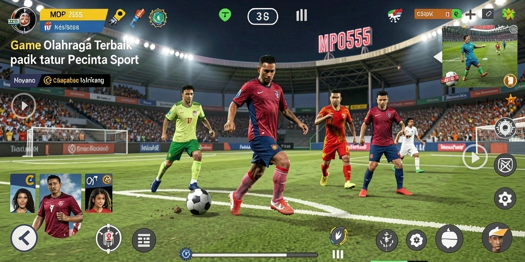 Screenshot MPO555 menunjukkan gameplay olahraga yang seru dan kompetitif.