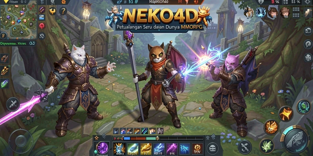 Tampilan aksi seru dalam game NEKO4D yang mendebarkan.