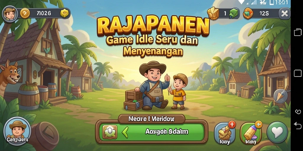 Tampilan gameplay seru di RAJAPANEN saat mengelola pertanian.
