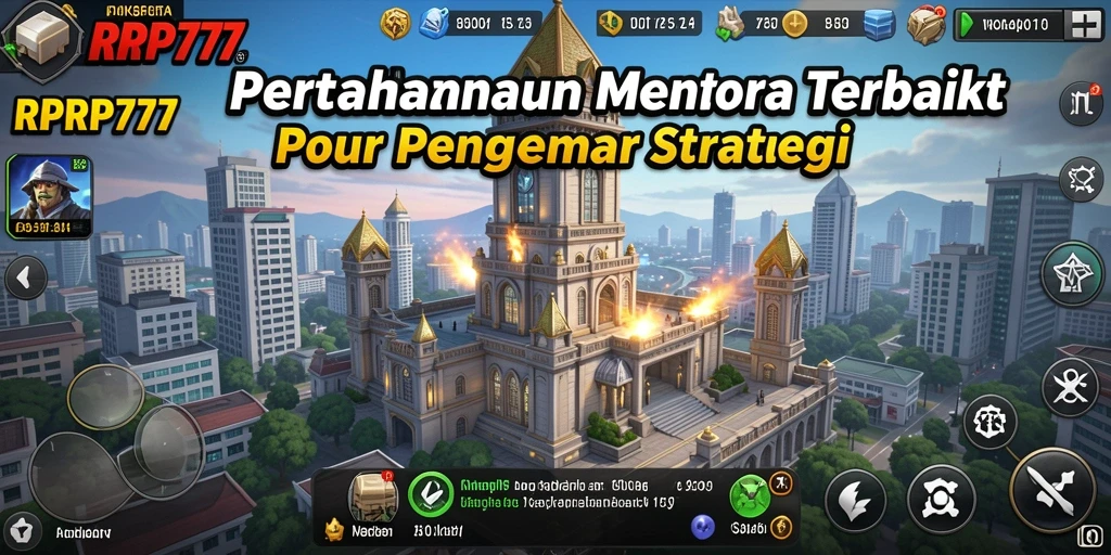 Tampilan menara dan musuh dalam gameplay RPRP777 yang mendebarkan.