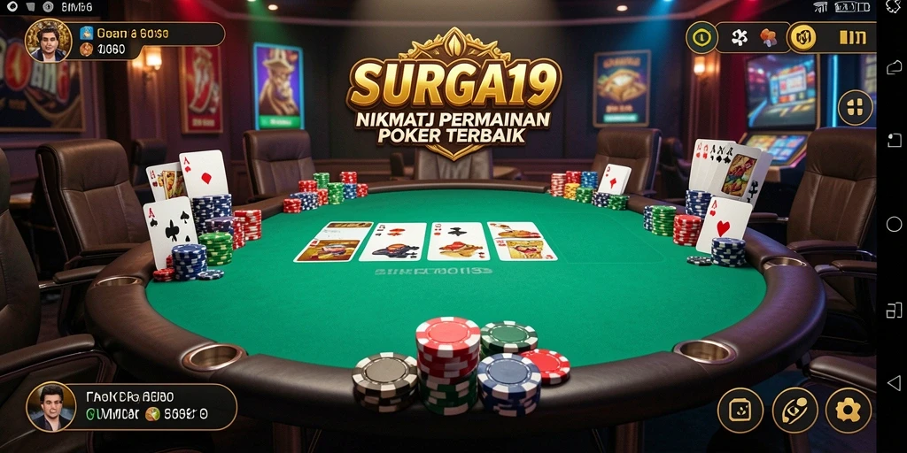 Tampilan gameplay SURGA19 dengan aksi poker yang mendebarkan.
