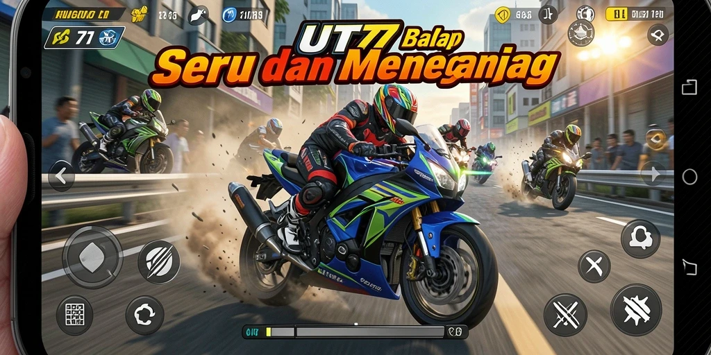 Tampilan menegangkan saat balapan motor di UT77.